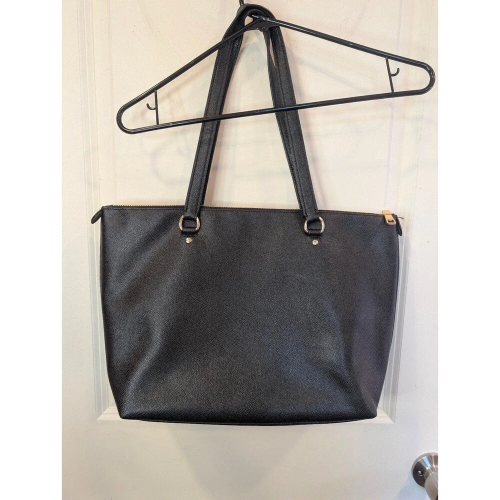 Women's Coach Gallery Tote Handbag Black Gold Hardware F2210-6840
